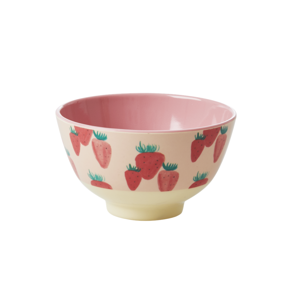 Strawberry Print Small Melamine Bowl By Rice DK